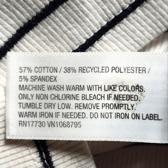 a new day Women's Sleeveless Black & Cream. Striped Bodycon Dress | Size Medium - Picture 4 of 4